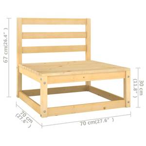 Garten-Lounge-Set (10-teilig) 3009745-2 Grau - Holz