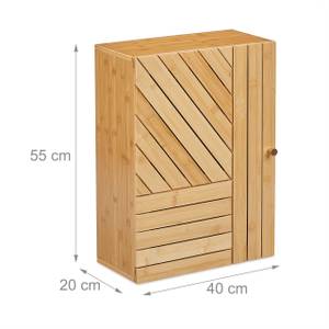 Bad Hängeschrank aus Bambus Braun - Gold - Bambus - Holzwerkstoff - 40 x 55 x 20 cm