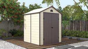 Gartenhaus Kunststoff +Stahl Beige - Metall - 191 x 227 x 193 cm