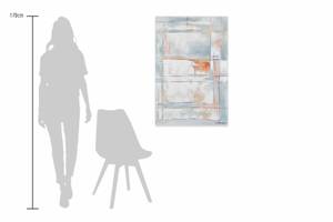 Bild handgemalt Abstrakte Leichtigkeit Grau - Massivholz - Textil - 60 x 90 x 4 cm