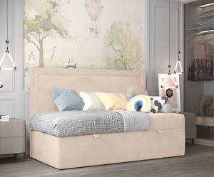 Kinder-Boxspringbett KIRBY Beige - Tiefe: 80 cm