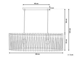 Pendelleuchten CHARI Braun - Silber - Holzwerkstoff - 80 x 124 x 80 cm