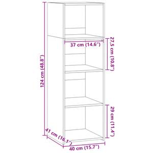 Highboard DE5399 Grau - Holzwerkstoff - 41 x 124 x 40 cm