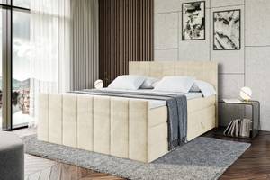 Boxspringbett MOETI-Z KING Ecru - Breite: 200 cm