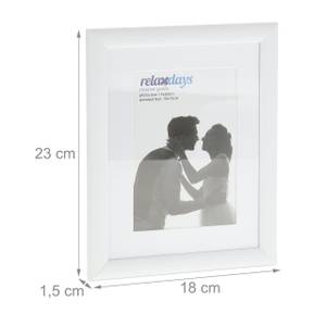 4 x Bilderrahmen 15 x 20 weiß Weiß - Glas - Kunststoff - 18 x 23 x 2 cm