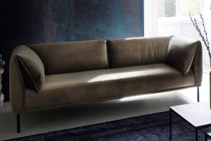 KAWOLA Sofa CARRY 3-Sitzer Stoff Grün - Textil - 226 x 76 x 89 cm