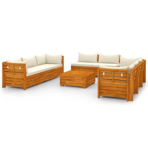 Garten-Lounge-Set (9-teilig) 3013017-11 Weiß - Massivholz - Holzart/Dekor - 68 x 30 x 68 cm