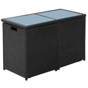 Gartenmöbel Set Schwarz - Metall - Polyrattan - 53 x 72 x 110 cm