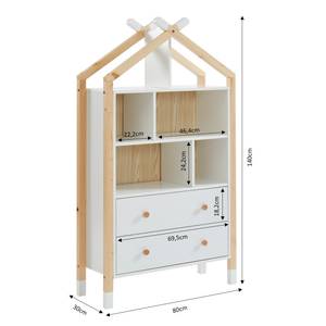 Commode TIPI  blanc  3 tiroirs 81cm Blanc - Bois massif - 30 x 140 x 80 cm