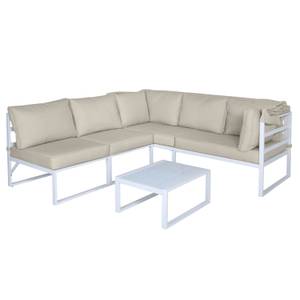 Garten-Sitzgruppe MAUI Beige - Metall - 200 x 159 x 136 cm