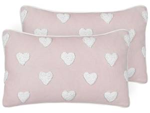 Kissen 2er Set GAZANIA Pink - Weiß - 30 x 7 x 50 cm - Anzahl Teile im Set: 2