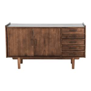 Badezimmerschrank aus Mindy-Holz Braun - Massivholz - 50 x 75 x 135 cm