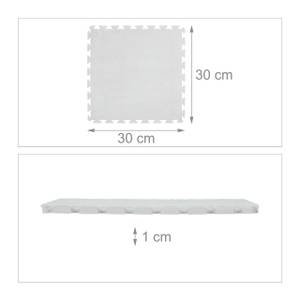 Flauschiger Puzzleteppich im 9er Set Grau - Kunststoff - Textil - 30 x 1 x 30 cm