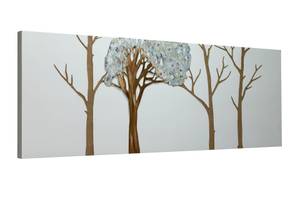 Tableau en bois Eternal Spring Marron - En partie en bois massif - 120 x 40 x 4 cm