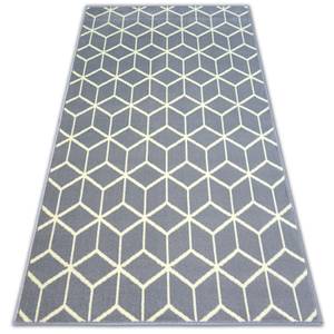 Tapis Bcf Base Cube 3956 CarrÉs Gris Gris - Matière plastique - Textile - 185 x 1 x 270 cm