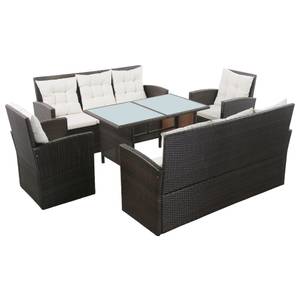 Garten-Sofagarnitur Braun - Metall - Polyrattan - 70 x 66 x 120 cm