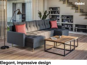 Ecksofa Scando U-Form Dunkelgrau