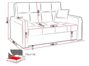 Schlafsofa Viva Mel II Schwarz