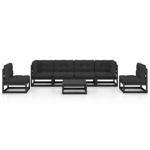 Garten-Lounge-Set (7-teilig) 3009896-2 Anthrazit - Schwarz