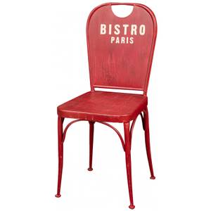 Stuhl Bistro de Paris Rot - Weiß - Metall - 49 x 92 x 43 cm