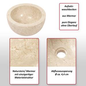 Marmor-Waschbecken M78 Weiß - Stein - 30 x 15 x 30 cm