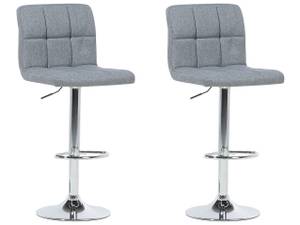 Barhocker MARION 2er Set Grau - Hellgrau - Silber