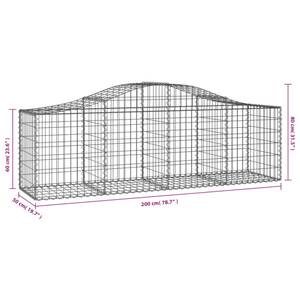 Gabionenkorb 3017642-21 (40er Set) Silber - Metall - 50 x 80 x 200 cm