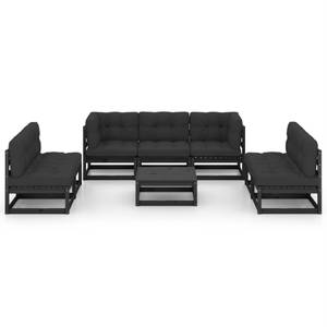 Salon de jardin (lot de 8) 3009900-2 Anthracite - Noir