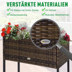 Hochbeet 867-039 Metall - Kunststoff - Polyrattan - 77 x 178 x 178 cm