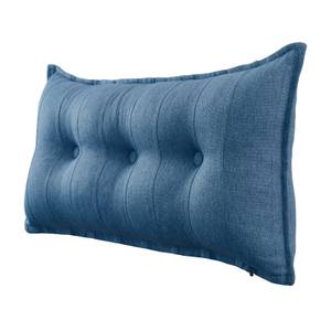 Grand coussin de lit décoratif, lin Bleu - Largeur : 100 cm