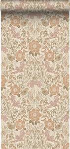 Tapete Blumen und Vögel im Jugendstil 73 Beige - 53 x 1005 x 1005 cm