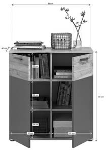 Sideboard Mason Braun - Holz teilmassiv - 80 x 87 x 40 cm