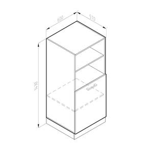 Unterschrank R-Line 60cm Weiß Hochglan Hochglanz Weiß