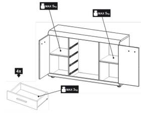 Kommode LINK Braun - Holzwerkstoff - 140 x 86 x 42 cm