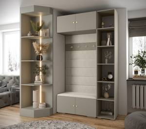 Garderobe Inova 2 Z20 Gold - Grau - Weiß - Gold