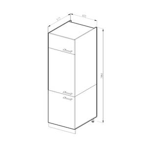 Armoire frigo R-Line 60cm Gris - Bois manufacturé - 60 x 206 x 57 cm