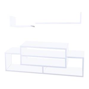 Fernsehtisch-Set Kinn 3-tlg. Weiß - Holzwerkstoff - 120 x 42 x 30 cm