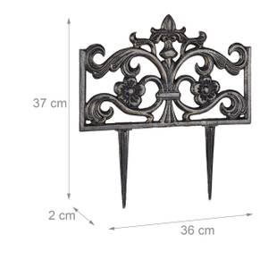 8 x Beetzaun Gusseisen bronze Dunkelbraun