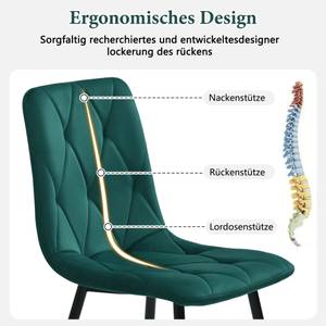 Esszimmerstuhl VELV+ (4er Set) Grün