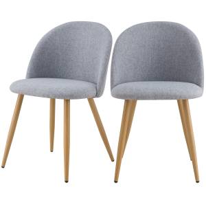 Chaise Cozy (Lot de 2) Gris lumineux