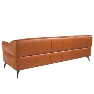 Canapé 3 places en cuir et acier Marron - Cuir véritable - Textile - 240 x 77 x 95 cm