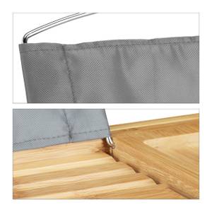 Badewannenablage Bambus mit Buchstütze Braun - Grau - Silber - Bambus - Metall - Textil - 108 x 19 x 23 cm