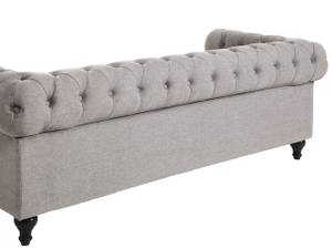 Sitzgruppe CHESTERFIELD 2-tlg Grau - Hellgrau - Eiche Dunkel - 202 x 70 x 75 cm