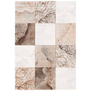 Designer Teppich Maui Karo Barock Beige - Braun - 140 x 200 cm