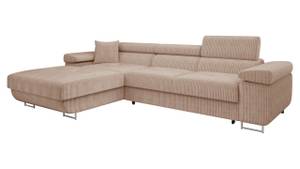 Ecksofa Torezio Mini Cord Hellrosa - Ecke davorstehend links