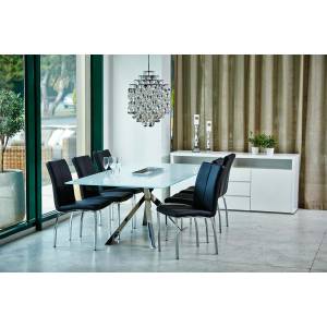 Chaise de salle à manger Amin lot de 4 Noir - Cuir synthétique - 44 x 95 x 57 cm