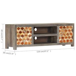 TV-Schrank 282735 Grau - Massivholz - Holzart/Dekor - 120 x 40 x 30 cm