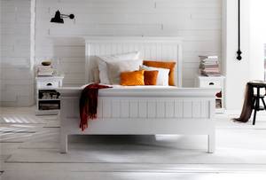 Table de chevet Halifax Blanc - En partie en bois massif - 45 x 60 x 43 cm