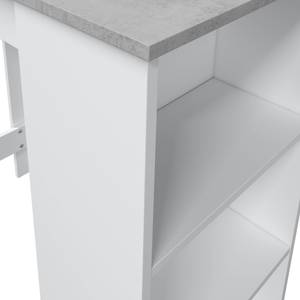 Table fixe Glendale Blanc et Ciment Gris - Bois manufacturé - 50 x 105 x 130 cm
