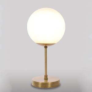 Lampe de chevet MUSA Marron - Blanc - Verre - Métal - 12 x 33 x 12 cm